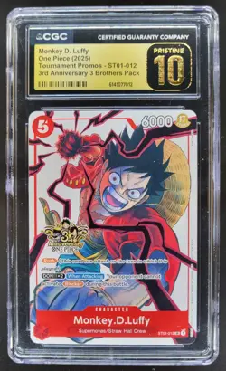 2025 ONE PIECE MONKEY D. LUFFY PROMO ST01-012 CGC 10 PRISTINE G PT - Image 1