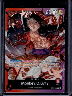 2025 One Piece Monkey.D.Luffy Red Purple Leader #ST10-002 - Image 1