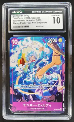 2025 ONE PIECE JP MONKEY D. LUFFY PROMO P-099 THEME PACK CGC 10 G PT - Image 1