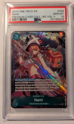 2024 ONE PIECE OP02-036 PREMIUM CARD COLLECTION BEST SELECTION VOL 1 NAMI PSA 10 - Image 1