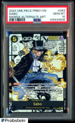 2023 One Piece PRB01 Sabo Manga Alternate Art #083 PSA 10 GEM MINT - Image 1