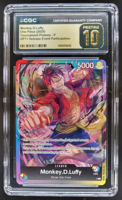 2025 ONE PIECE MONKEY D. LUFFY PROMO OP11 RELEASE EVENT CGC 10 PRISTINE G PT - Image 1