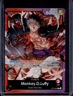 2025 One Piece Monkey.D.Luffy Red Purple Leader #ST10-002 - Image 1
