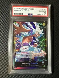 2025 ONE PIECE STARTER DECK ST26-PURPLE/BLACK LEADER MONKEY D LUFFY 061 PSA 10 - Image 1