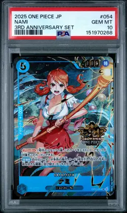 2025 ONE PIECE JAPANESE 3RD ANNIVERSARY SET #054 NAMI PSA 10 - Image 1