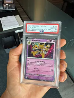 2024 POKEMON TWILIGHT MASQUERADE Cosmos galaxy TWM 082 ALAKAZAM - PSA 10 Low pop - Image 1
