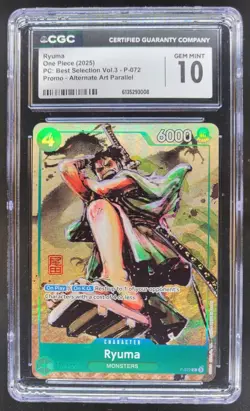 2025 ONE PIECE RYUMA PROMO ALT ART P-072 CGC 10 G PT - Image 1