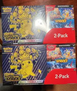 Pokemon TCG Surging Sparks ETB & Booster Bundle Costco 2-pack Factory Sealed - Image 1