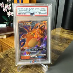 2019 POKEMON SM BLACK STAR PROMO HIDDEN FATES TINS CHARIZARD GX #SM211 PSA 10 - Image 1
