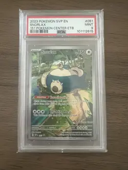 PSA 9 Snorlax #051 SVP SV 151 Pokemon Center ETB Exclusive Black Star Promo MINT - Image 1