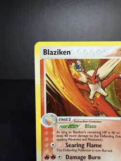 Pokemon TCG Blaziken 1/106 Holo Rare EX Emerald **Holo Swirl - Image 2