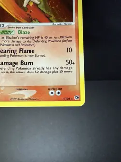 Pokemon TCG Blaziken 1/106 Holo Rare EX Emerald **Holo Swirl - Image 4