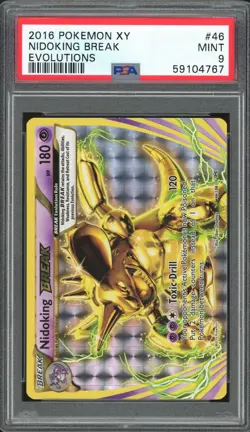 2016 Pokemon Evolutions Nidoking BREAK #46 PSA 9 MINT - Image 1