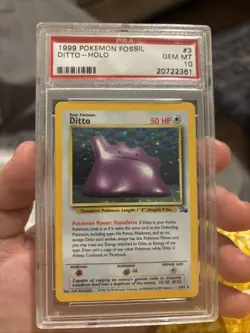 Pokemon 1999 Fossil Ditto Holo #3 PSA 10 GEM MINT Unlimited - Image 1