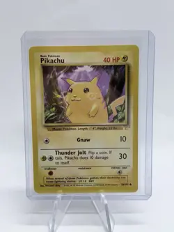 Pikachu 58/102, LP E3 Stamped Promo, 1999 Base Set, Yellow Cheeks, Pokemon Card - Image 1