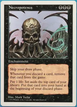 Necropotence 5th Edition HEAVILY PLD Black Rare MAGIC CARD (ID# 516921) ABUGames - Image 1