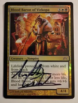 Magic The Gathering - 1x Signed Foil Blood Baron of Vizkopa - Dragon's Maze - Image 1