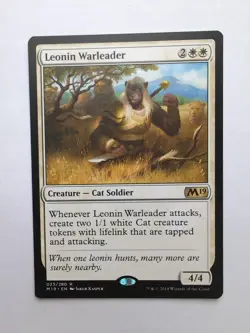 MTG Leonin Warleader (M19) Core Set 2019 Regular Rare 023/280 - Image 1