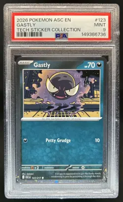 2026 Pokemon Ascended Heroes Gastly Promos #123/217 PSA 9 - Image 1