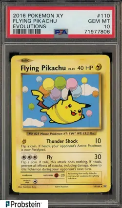 2016 Pokemon XY Evolutions #110 Flying Pikachu PSA 10 GEM MINT - Image 1