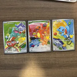 Pokemon First Partner Illustration Kanto Starters Promos Set MEP 037 038 039 - Image 1