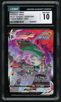 2022 Pokemon Rayquaza VMAX Trainer Gallery Holo Silver Tempest #TG20 CGC 10 - Image 1
