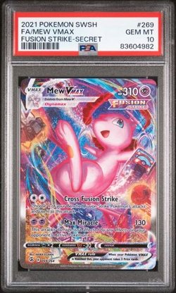 POKEMON MEW VMAX 2021 SWORD & SHIELD FUSION STRIKE SECRET #269 FA PSA 10 - Image 1