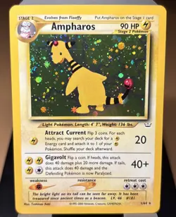 Pokemon Card Ampharos 01/64 Neo Revelation Holo LP - Image 1