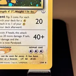 Pokemon Card Ampharos 01/64 Neo Revelation Holo LP - Image 4