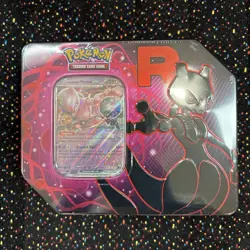 Pokemon TCG Destined Rivals Team Rockets Mewtwo EX Tin Factory Sealed - Image 2