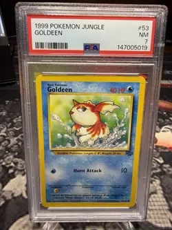 1999 POKEMON JUNGLE #53 GOLDEEN PSA 7 - Image 3