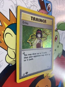Pokemon TCG Erika 16/132 1st Edition Gym Heroes Trainer Holo Rare 2000 LP - Image 2