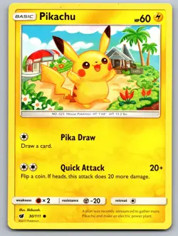 Pikachu 30/111 Common Crimson Invasion Pokemon Moderately Played - Image 1