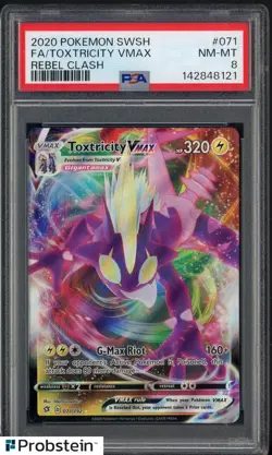 2020 Pokemon SWSH Rebel Clash #071 FA Toxtricity VMAX PSA 8 NM-MT - Image 1