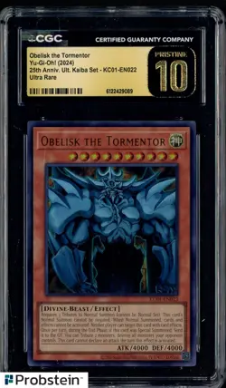 2024 Yu-Gi-Oh! 25th Anv Kaiba #KC01-EN022 Obelisk the Tormentor CGC 10 PRISTINE - Image 1