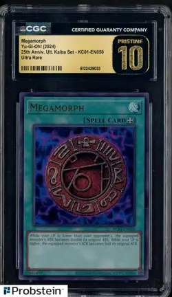 2024 Yu-Gi-Oh! 25th Anniversary Kaiba #KC01-EN050 Megamorph CGC 10 PRISTINE - Image 1