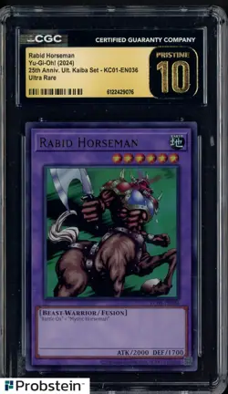 2024 Yu-Gi-Oh! 25th Anniversary Kaiba #KC01-EN036 Rabid Horseman CGC 10 PRISTINE - Image 1