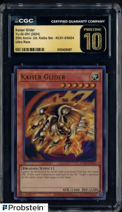 2024 Yu-Gi-Oh! 25th Anniversary Kaiba #KC01-EN024 Kaiser Glider CGC 10 PRISTINE - Image 1