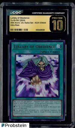 2024 Yu-Gi-Oh! 25th Anv Kaiba #KC01-EN044 Lullaby of Obedience CGC 10 PRISTINE - Image 1