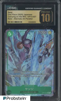 2025 One Piece Japanese OP13-027 Sanji Alternate Art Rare CGC 10 PRISTINE - Image 1