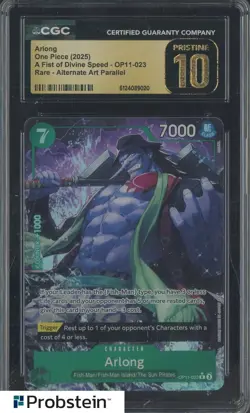 2025 One Piece Japanese OP11-023 Arlong Alternate Art Rare CGC 10 PRISTINE - Image 1
