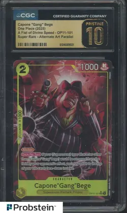 2025 One Piece OP11-101 Capone Gang Bege Alternate Art SR CGC 10 PRISTINE - Image 1