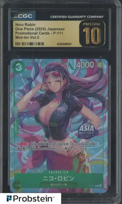 2025 One Piece Japanese Promo P-111 Nico Robin Mini Tin Vol.2 CGC 10 PRISTINE - Image 1