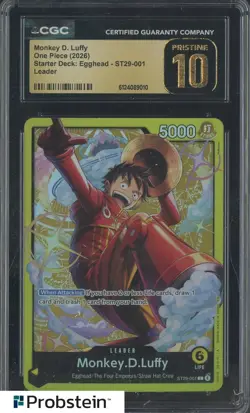 2026 One Piece ST29-001 Monkey D Luffy Starter Deck Leader CGC 10 PRISTINE - Image 1