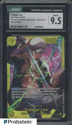 2025 One Piece OP10-119 Trafalgar Law Premium Booster Best Vol.2 SEC CGC 9.5 - Image 1