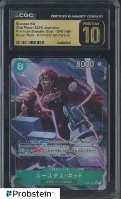 2024 One Piece Japanese OP01-051 Eustass Kid Alternate Art SR CGC 10 PRISTINE - Image 1