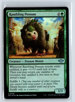 FOIL Rambling Possum Outlaws of Thunder Junction - MTG Magic the Gathering Card - Image 1
