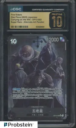 2025 One Piece Japanese OP13-082 Five Elders Alternate Art SR CGC 10 PRISTINE - Image 1