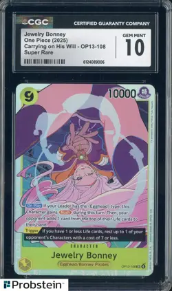 2025 One Piece OP13-108 Jewelry Bonney Super Rare CGC 10 GEM MINT - Image 1