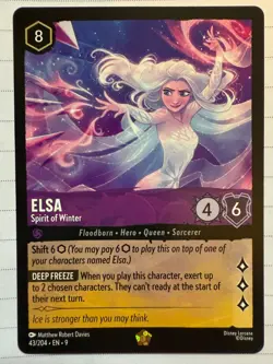 Disney Lorcana Fabled TCG Card Frozen Legendary ELSA - Spirit of Winter #43/204 - Image 1